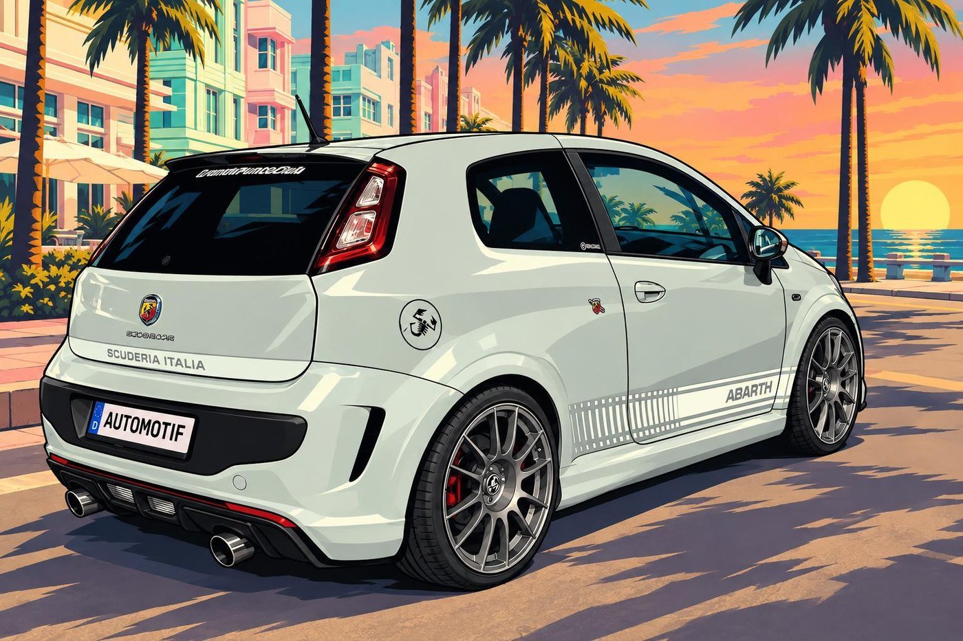 Abarth Punto im Comic-Stil