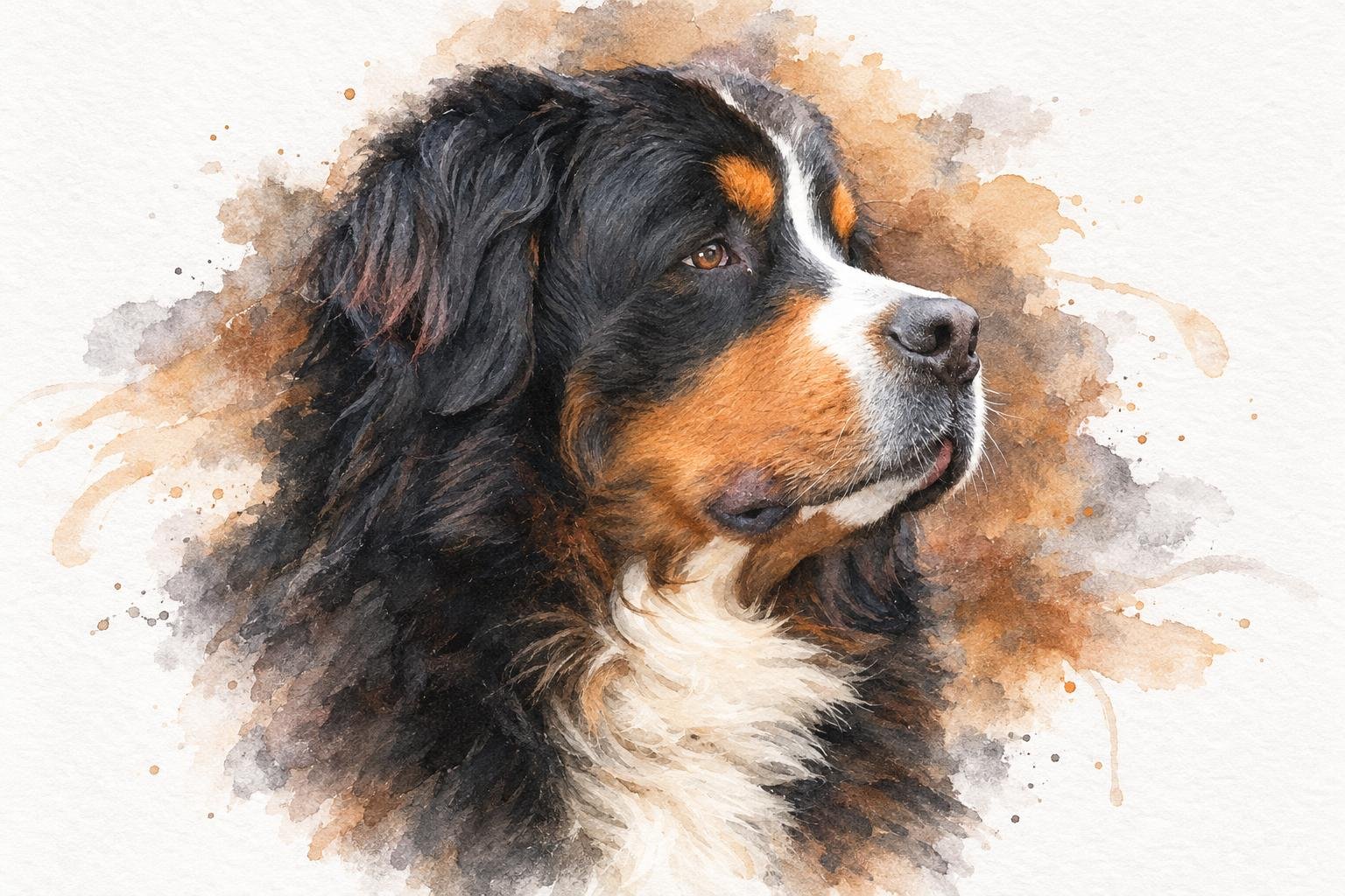 Haustier im Aquarell-Stil mit hellem Hintergrund